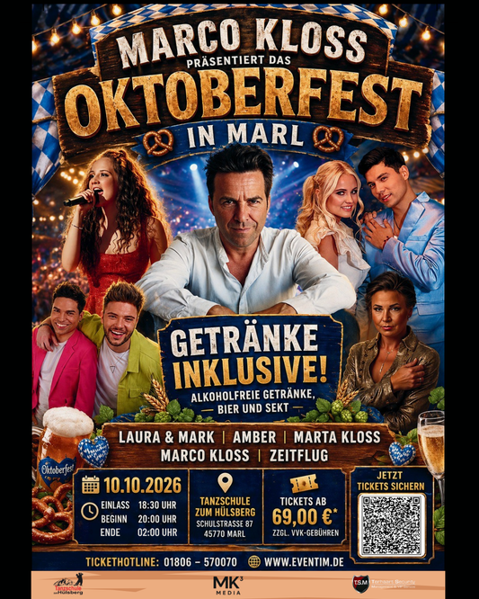 Marco Kloss Oktoberfest in Marl 2026 – Ticket inkl. Getränke