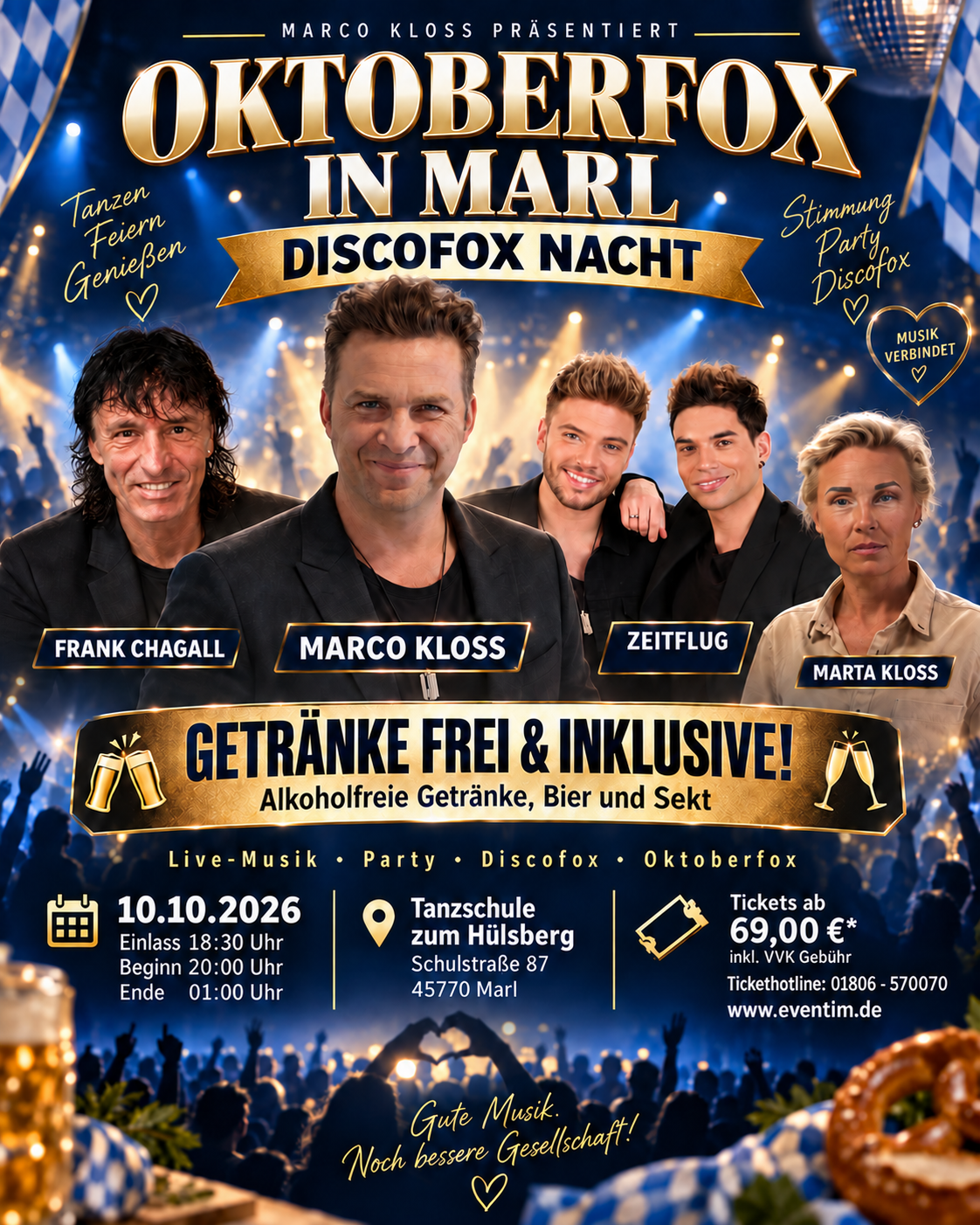 Marco Kloss Oktoberfest in Marl 2026 – Ticket inkl. Getränke - Pärchenticket